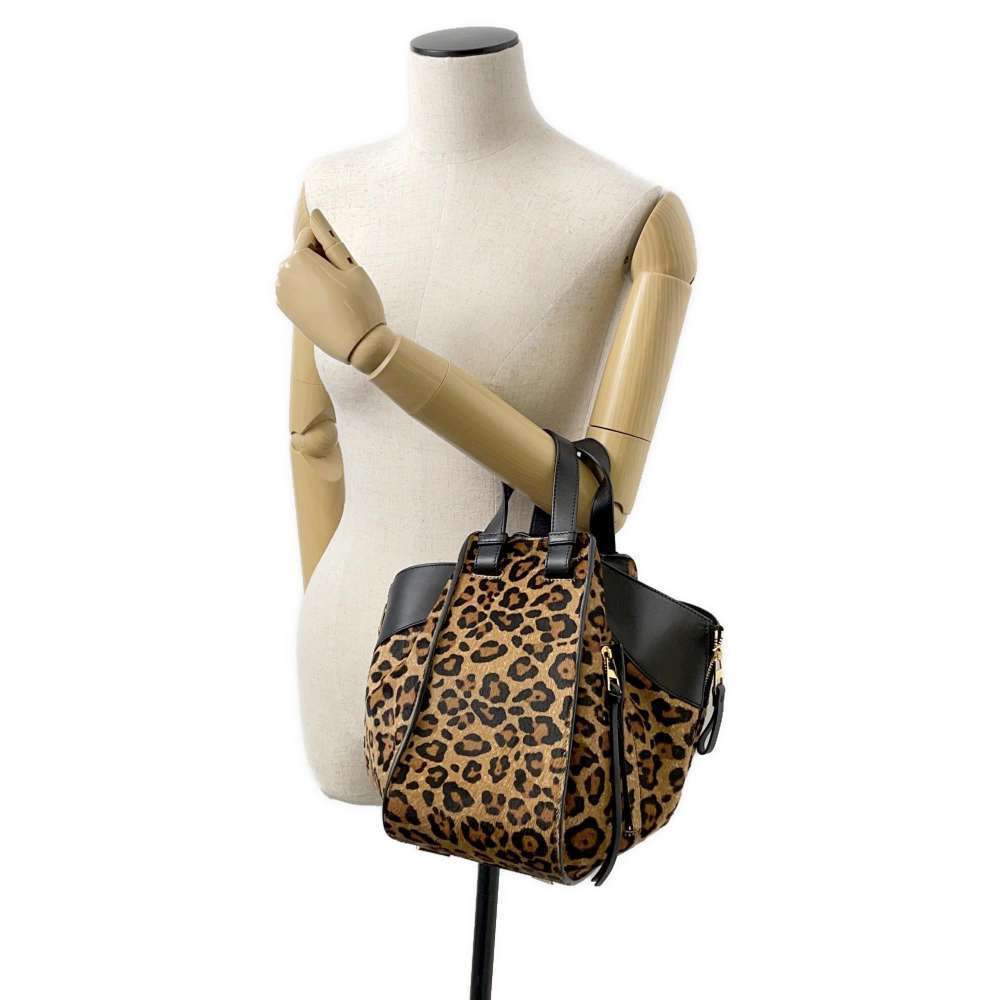 Loewe Hammock Leopard Handbag Black Shoulder Bag - Picture 5 of 11